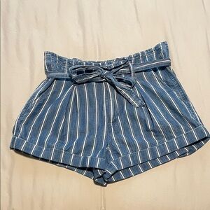 American Eagle Outfitters High Waist Blue Striped Shorts